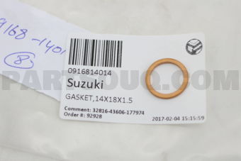 Suzuki 0916814014 GASKET