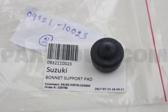Suzuki 0932110023 BONNET SUPPORT PAD