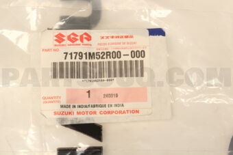 Suzuki 71791M52R00 SEAL, BUMPER FRONT