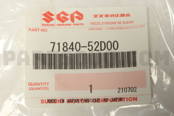 Suzuki 7184052D00 BRACKET, RR BUMPER SIDE LH