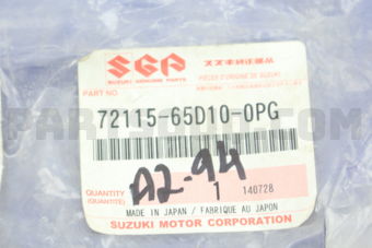 Suzuki 7211565D100PG GARNISH, FR GRILLE NO.2 LH,(CHROME)