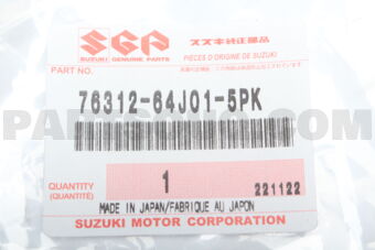 Suzuki 7631264J015PK TRIM, FR DOOR OPENING LH,(BLACK)