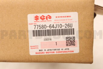 Suzuki 7758064J1026U GUARD,FRONT SPLASH,R(WHITE)