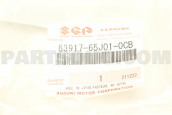 Suzuki 8391765J010CB TAPE, SASH C-PILLAR RH (BLACK)
