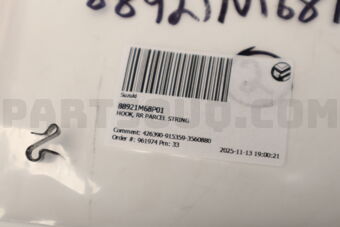 Suzuki 88921M68P01 HOOK, RR PARCEL STRING