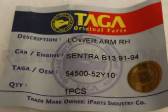 TAGA 5450052Y10 LOWER.ARM RH SENTRA B13 91-94 TAGA