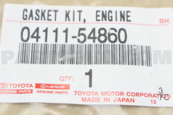 Toyota 0411154860 GASKET KIT, ENGINE OVERHAUL