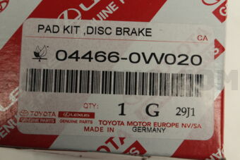 Toyota 044660W020 PAD KIT, DISC BRAKE, REAR