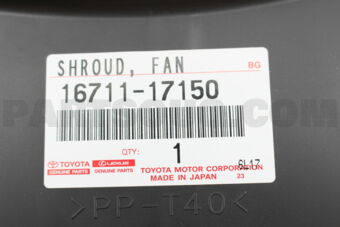 Toyota 1671117150 SHROUD SUB-ASSY, FAN
