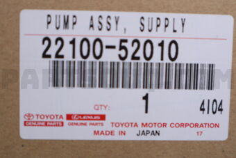 Toyota 2210052010 PUMP ASSY SUPPLY