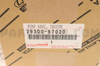 Toyota 2930067020 PUMP ASSY, VACUUM