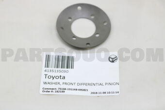 WASHER, FRONT DIFFERENTIAL PINION THRUST 4135135030 | Toyota Parts ...