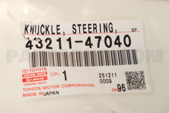 Toyota 4321147040 KNUCKLE STEERING