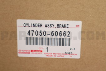 Toyota 4705060662 CYLINDER ASSY BRAKE