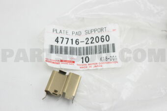 Toyota 4771622060 PLATE, PAD SUPPORT, NO.1(FOR REAR DISC BRAKE)