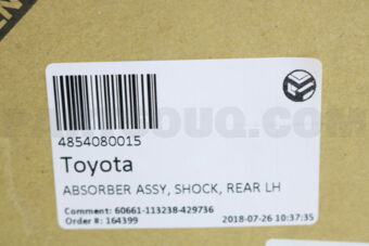 Toyota 4854080015 ABSORBER ASSY, SHOCK, REAR LH