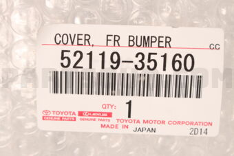 Toyota 5211935160 COVER, FRONT BUMPER