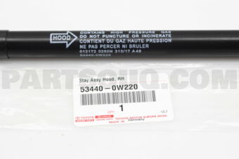 Toyota 534400W220 SUPPORT ASSY, HOOD, RH