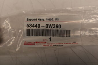 Toyota 534400W390 SUPPORT ASSY, HOOD
