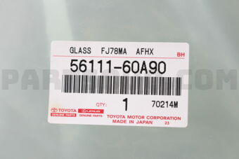 Toyota 5611160A90 GLASS, WINDSHIELD
