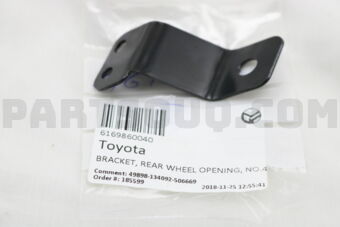 Toyota 6169860040 BRACKET, REAR WHEEL OPENING, NO.4