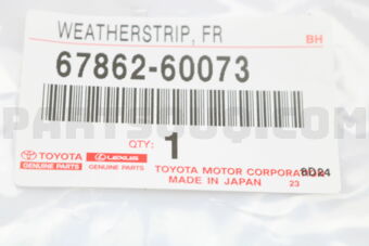 Toyota 6786260073 WEATHERSTRIP, FRONT DOOR, LH