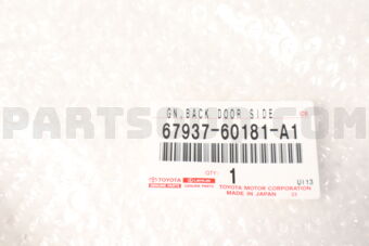 Toyota 6793760181A1 GARNISH, BACK DOOR SIDE, RH