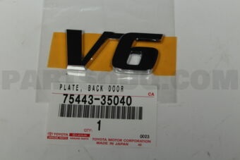 PLATE, BACK DOOR NAME, NO.3 7544335040 | Toyota Parts | PartSouq