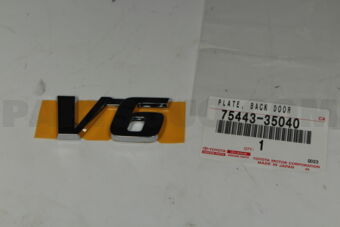 PLATE, BACK DOOR NAME, NO.3 7544335040 | Toyota Parts | PartSouq