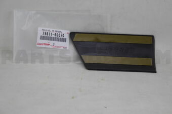 MOULDING, FRONT FENDER, OUTSIDE RH 7561160070 | Toyota Parts