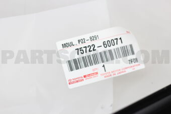 Toyota 7572260071 MOULDING, REAR DOOR BELT, LH