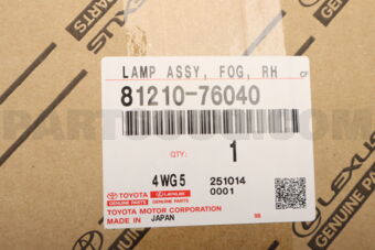 Toyota 8121076040 LAMP ASSY, FOG, RH