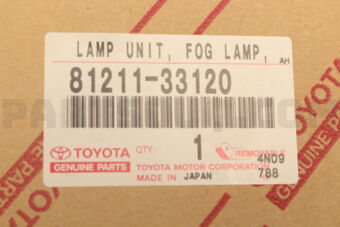 Toyota 8121133120 LAMP UNIT, FOG LAMP, RH