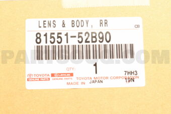 Toyota 8155152B90 LENS & BODY, REAR COMBINATION LAMP, RH
