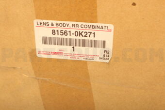 Toyota 815610K271 LENS & BODY RR COMB