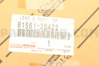 Toyota 8156126422 LENS & BODY RR