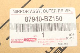 Toyota 87940BZ150 MIRROR ASSY, OUTER REAR VIEW, LH