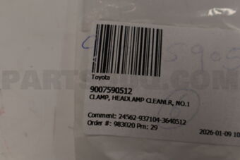 Toyota 9007590512 CLAMP, HEADLAMP CLEANER, NO.1