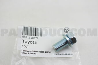 Toyota 9011910379 BOLT, HEXAGON(FOR REAR CALIPER)
