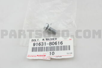Toyota 91631B0616 BOLT, W/WASHER