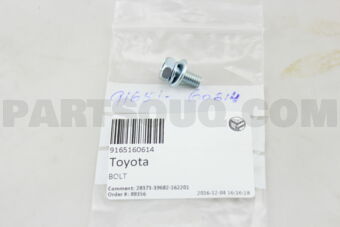 Toyota 9165160614 BOLT (FOR REAR DIFFERENTIAL BREATHER PLUG OIL DEFLECTOR)
