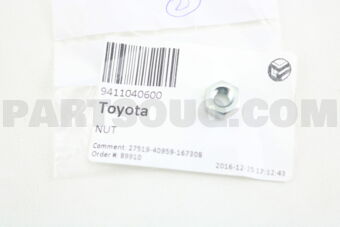 Toyota 9411040600 NUT(FOR BACKING PLATE TO REAR AXLE HOUSING SETTING)