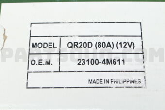 X-POWER 231004M611 ALTERNATOR QR20D 12V-90A