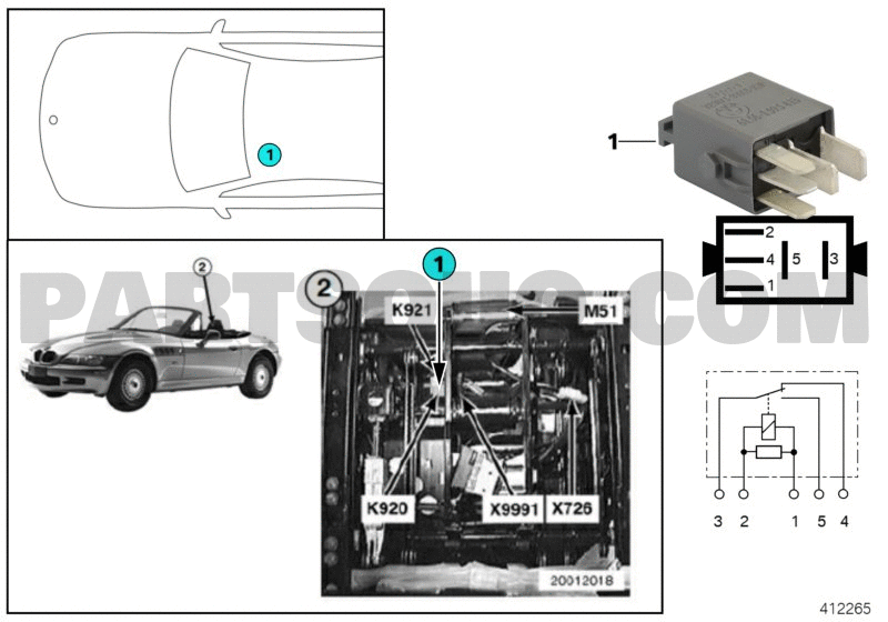 Relay | BMW Z3 2.8 CK51 Z3 Parts Catalogs | PartSouq