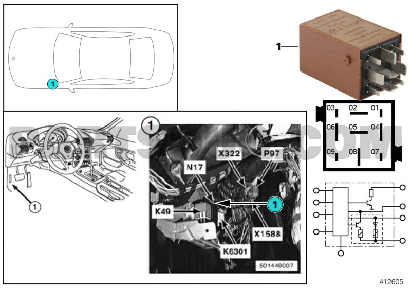 Relay | BMW Z3 2.8 CK51 Z3 Parts Catalogs | PartSouq