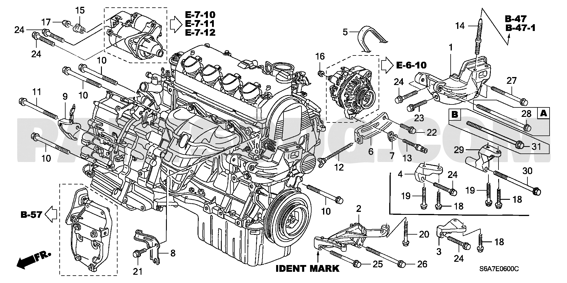 ENGINE | Honda CIVIC Europe 17S6A01 Parts Catalogs | PartSouq