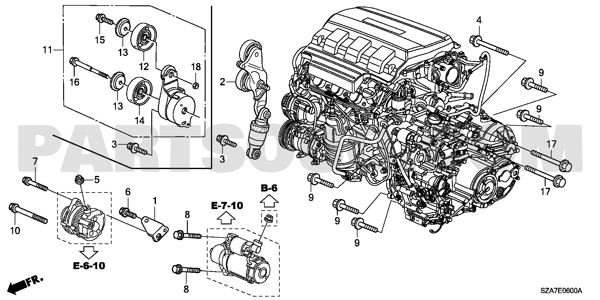 Engine | Honda HONDA PILOT General 17SZA901 Parts Catalogs ...