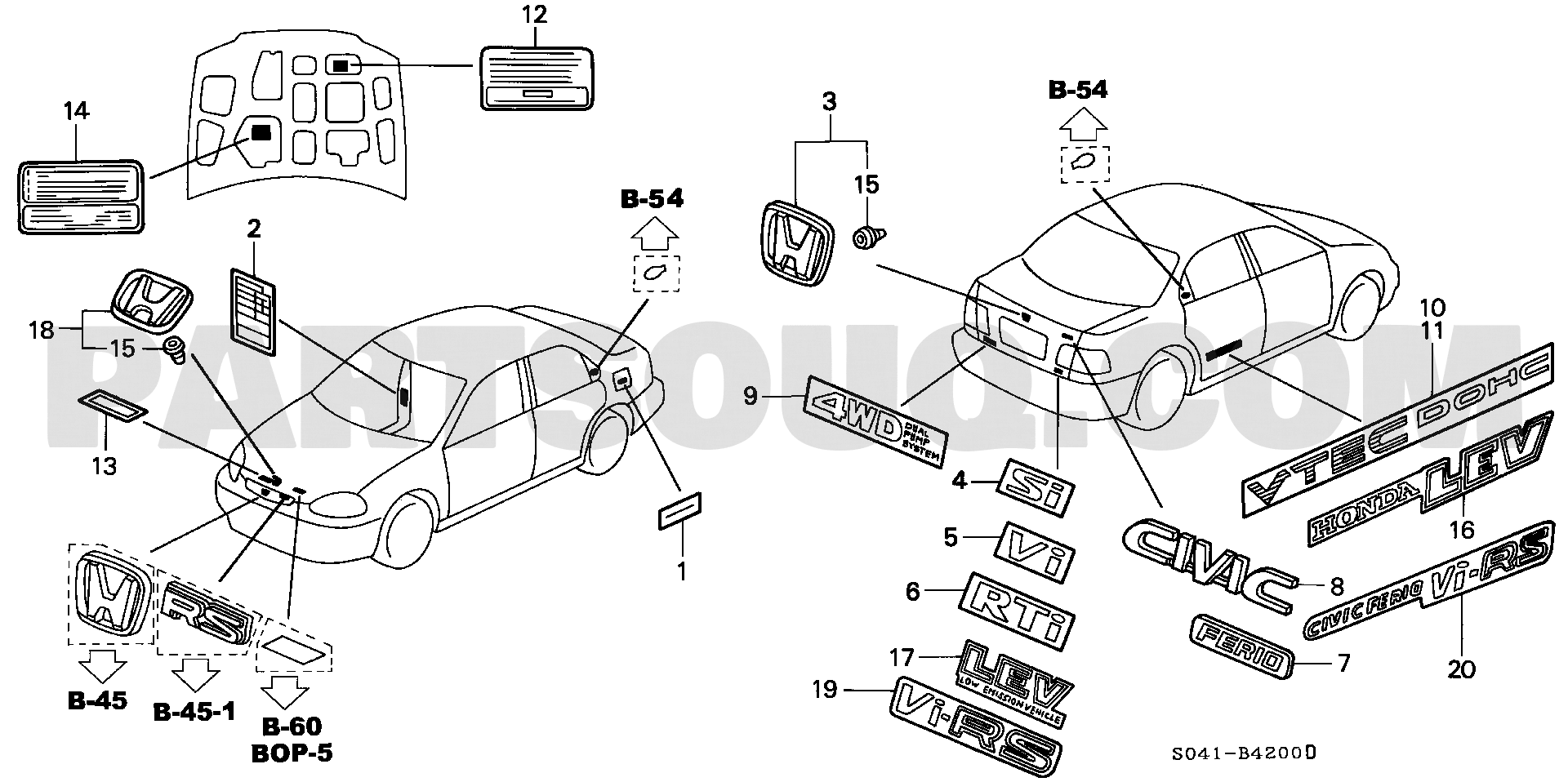 5. 艤装 | Honda CIVIC FERIO Japan E-EK3 Parts Catalogs | PartSouq