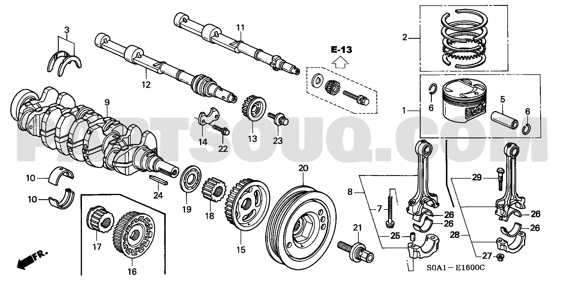 1. エンジン | Honda ACCORD 4D Japan E-CF4 Parts Catalogs | PartSouq