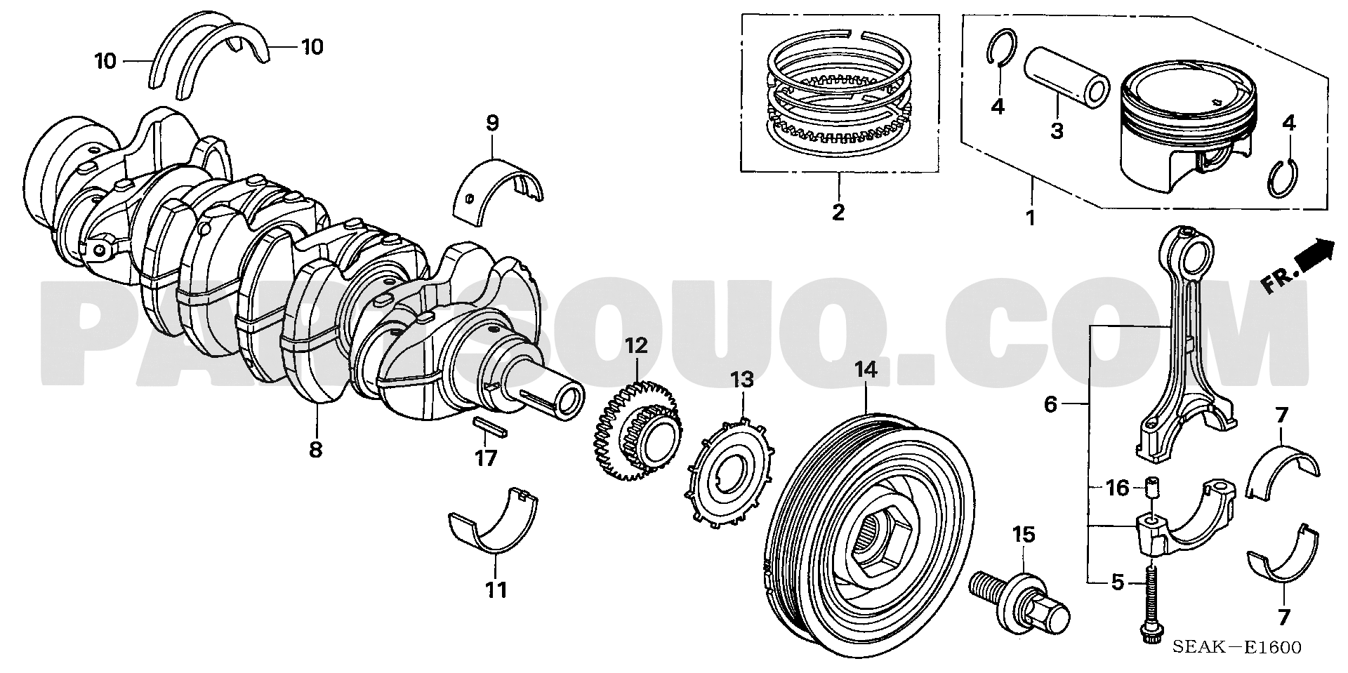 1. エンジン | Honda ACCORD 4D Japan ABA-CL9 Parts Catalogs | PartSouq